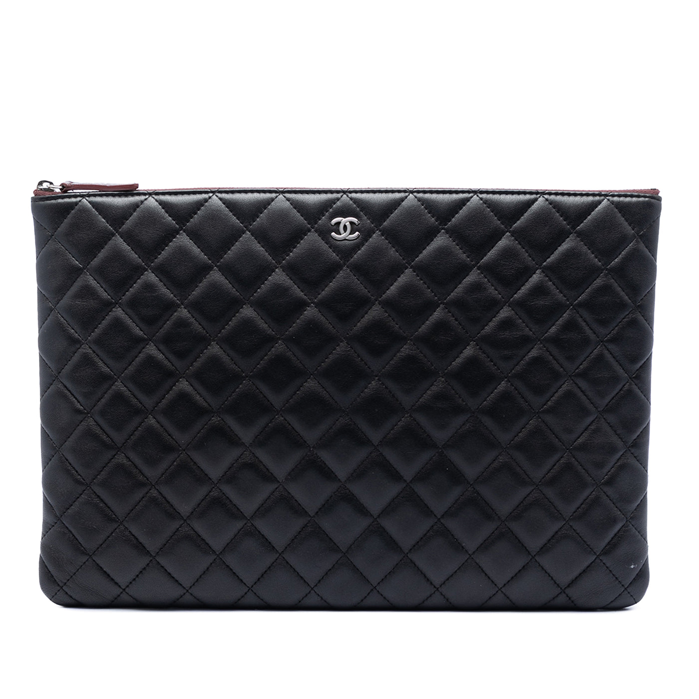 Large Quilted Lambskin O Case Clutch - Image 1