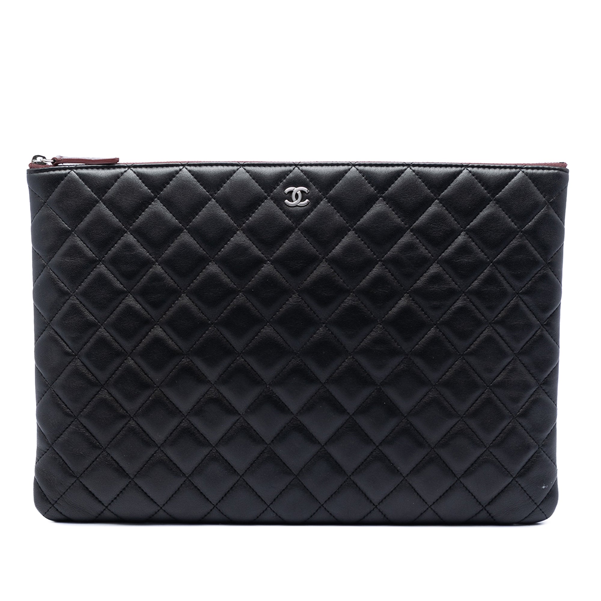 Large Quilted Lambskin O Case Clutch - Image 1