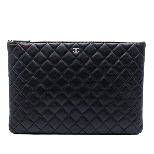Large Quilted Lambskin O Case Clutch - Image 1