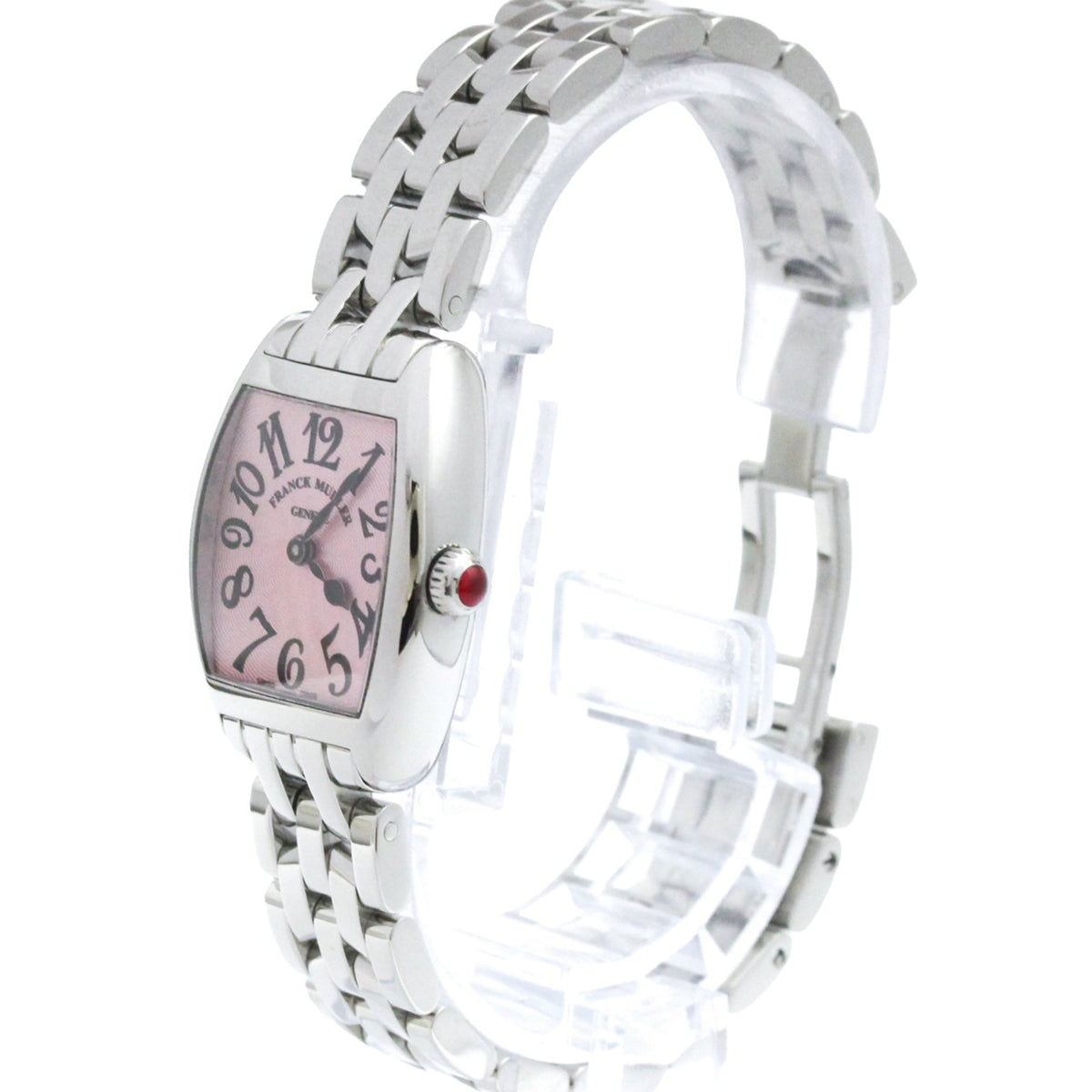 Franck Muller Cintree Curvex Quartz White Gold And Crocodile With Diamond Bezel Watches