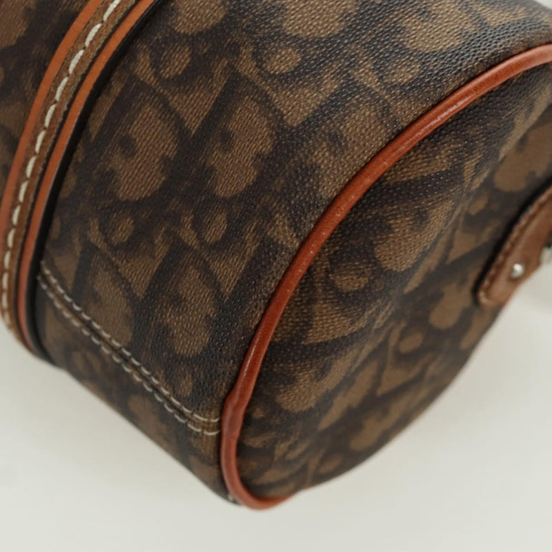 Christian Dior Vintage Trotter Romantique Boston Diorissimo Coated Canvas Brown Bag