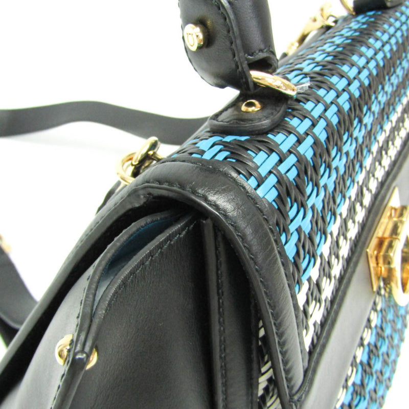 Salvatore Ferragamo Sofia Satchel Multicolor Woven Leather Multicolour