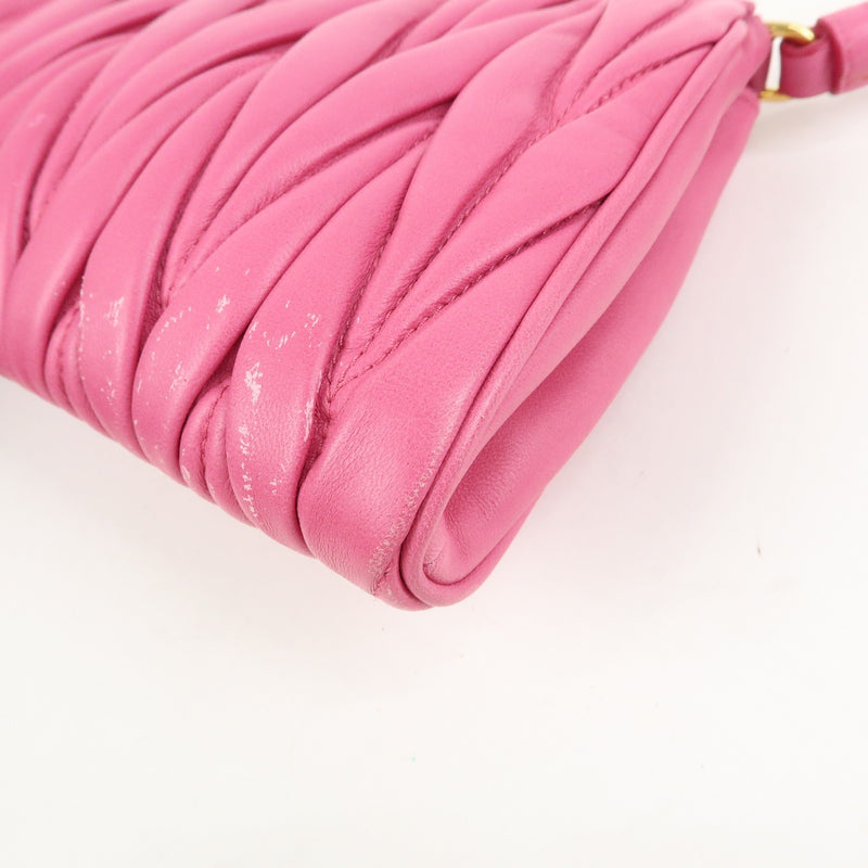Miu Miu Zip Wristlet Matelasse Leather Pink Bag