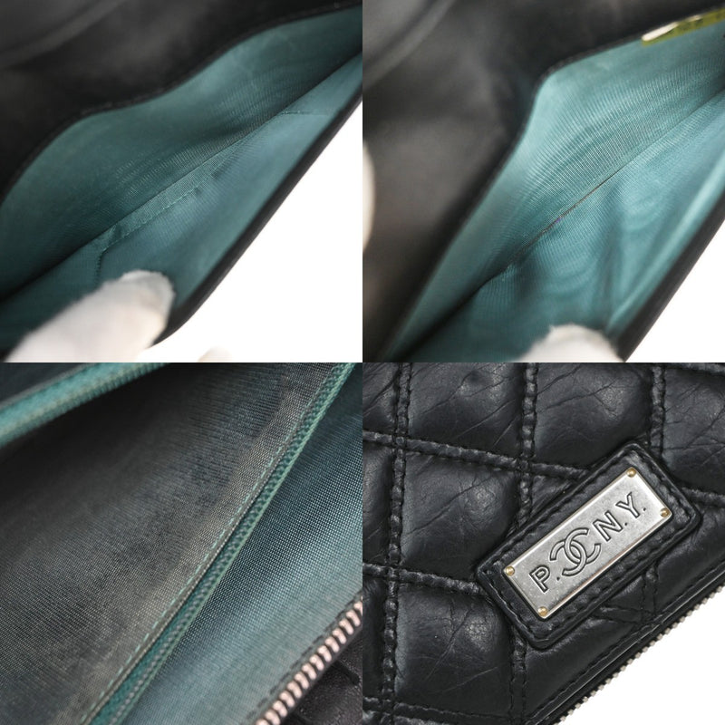 Chanel Trendy Cc Zip Around Quilted Lambskin Black Leather Accessory
