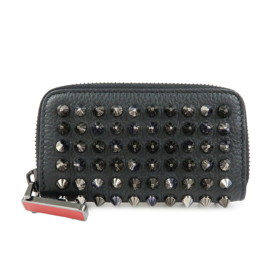 Christian Louboutin Panettone Coin Purse Spiked Leather Black Accessory