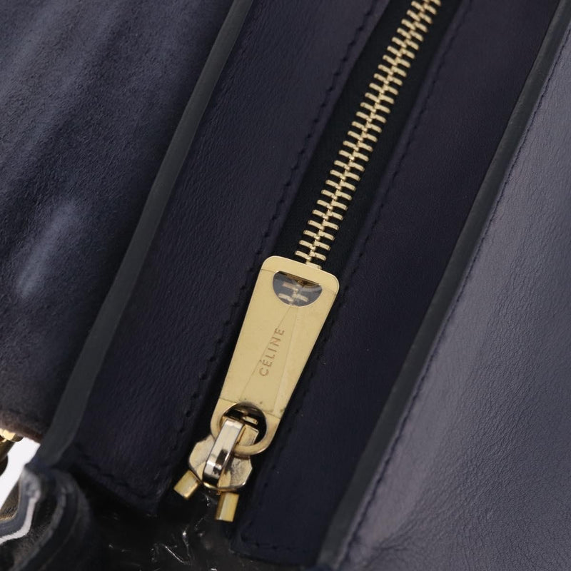 Celine Tricolor Trapeze Leather Navy Bag