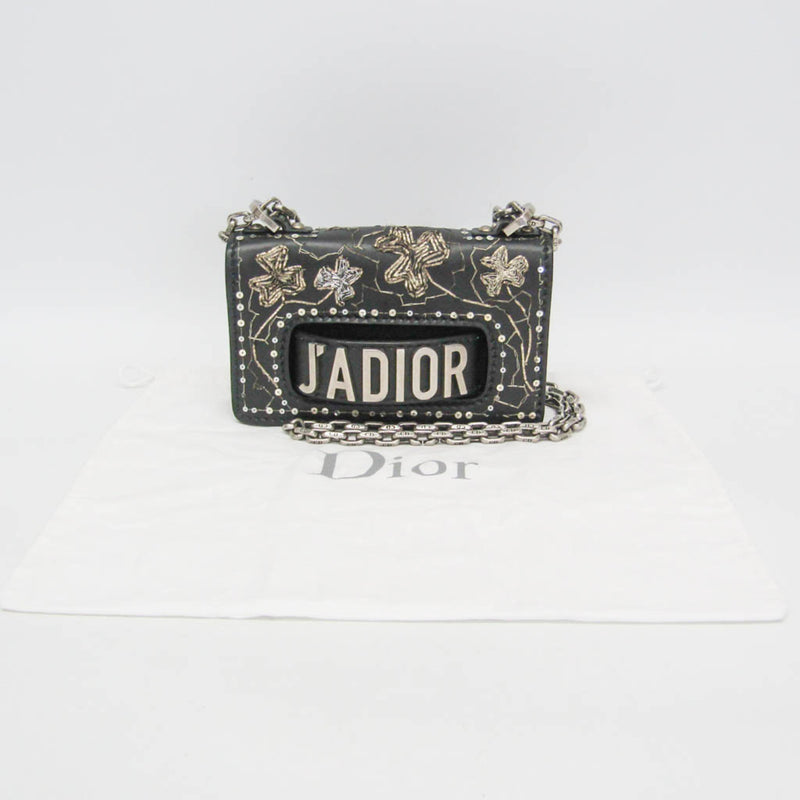 Christian Dior Jadior Flap Embellished Leather Black Bag