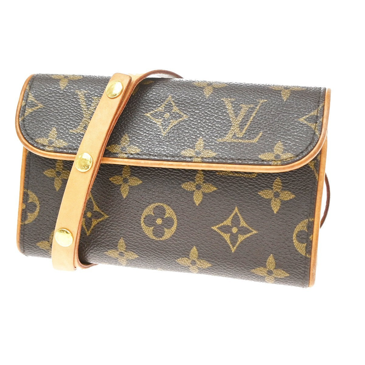 Louis Vuitton Florentine Waist Monogram Canvas Brown Leather Bag