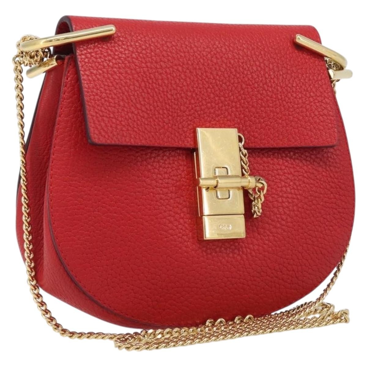 Chloe Drew Leather Red Bag