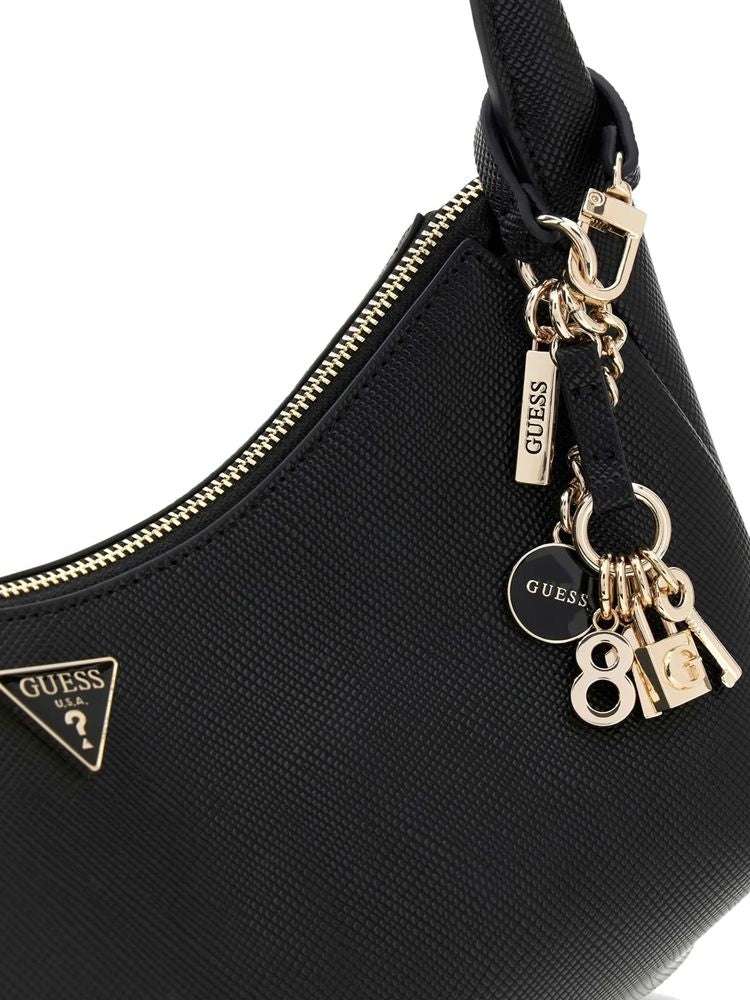 Guess Polyurethane Hobo Bag — Black