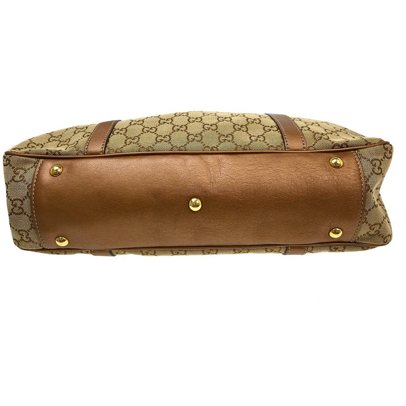 Gucci Twins Gg Canvas With Leather Beige Bag