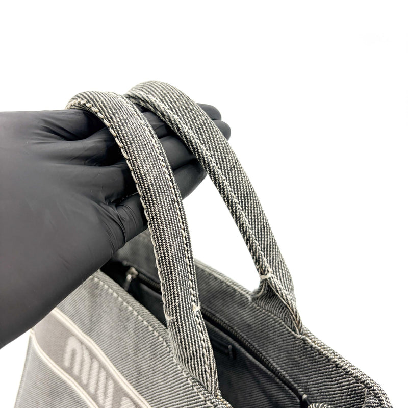 Miu Miu My Logo Leather Black Denim_jeans Bag