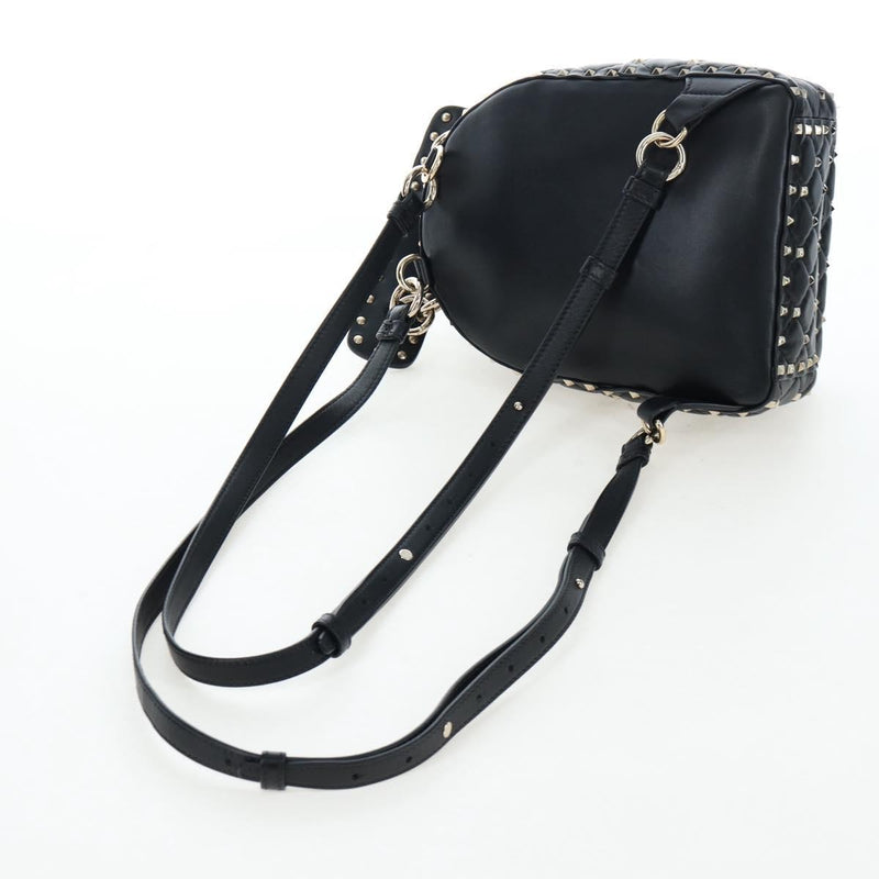 Valentino Garavani Rockstud Spike Quilted Leather Black Bag