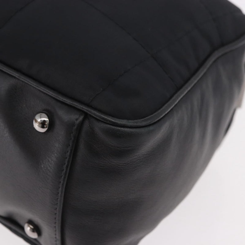 Chanel Square Stitch Boston Quilted Nylon Black Bag