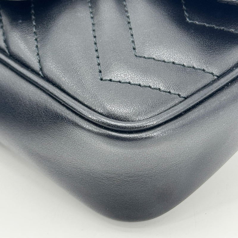 Gucci Gg Marmont Flap Matelasse Leather Black Bag