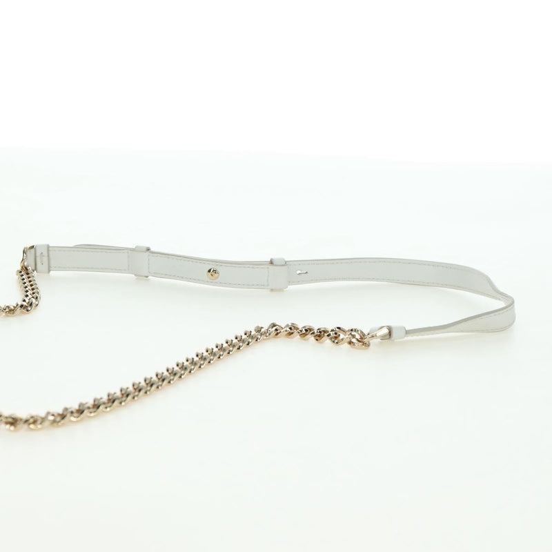Salvatore Ferragamo Vala Chain Leather White Bag