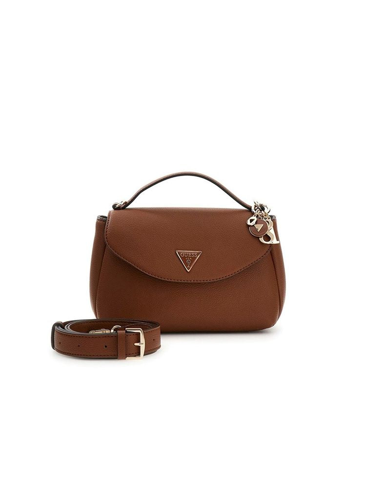 Guess Evie Top Handle Bag — Brown Polyurethane