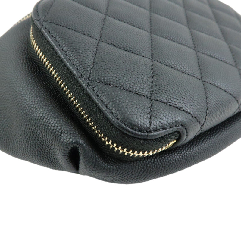 Chanel Business Affinity Waist Quilted Caviar Black Leather Bag
