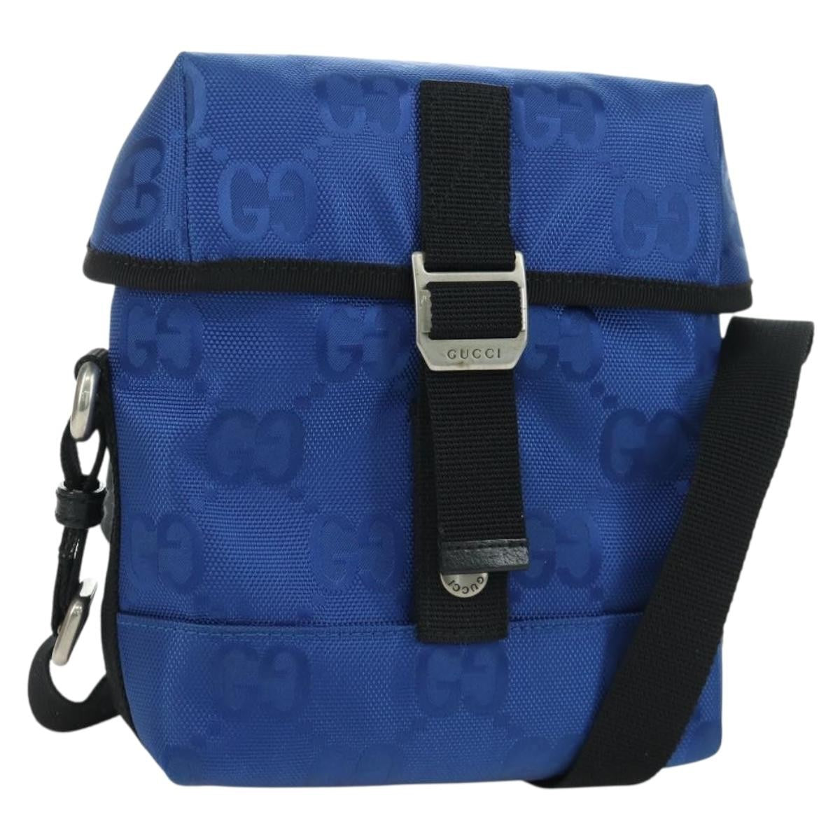 Gucci Off The Grid Buckle Messenger Gg Econyl Blue Canvas
