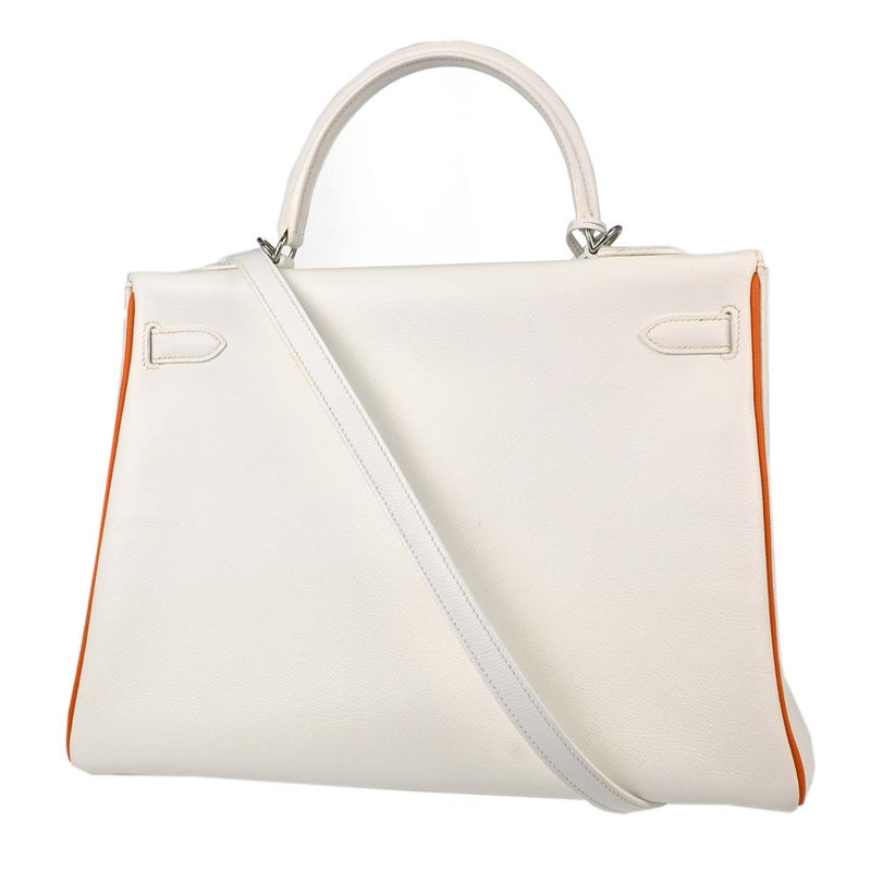 Hermes Kelly Sellier Epsom White Leather Bag