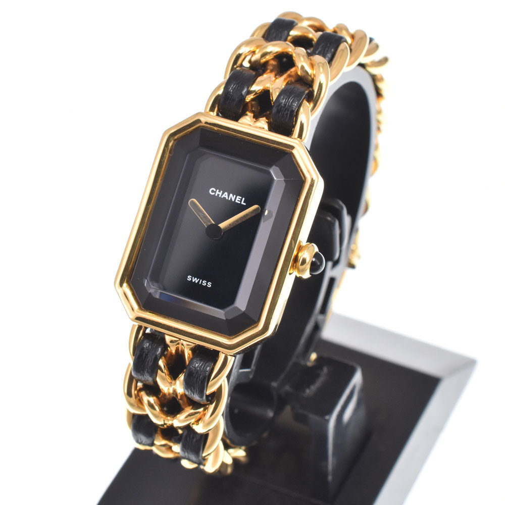 Chanel Premiere Rock Quartz Plated Metal And Leather Watches