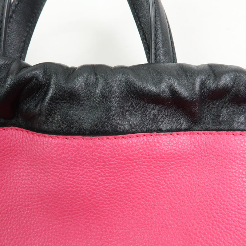 Gucci Logo Drawstring Printed Leather Pink Bag