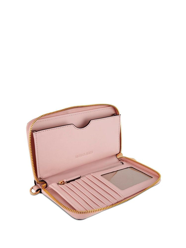 Michael Kors Leather Multifunction Travel Wallet — Pink