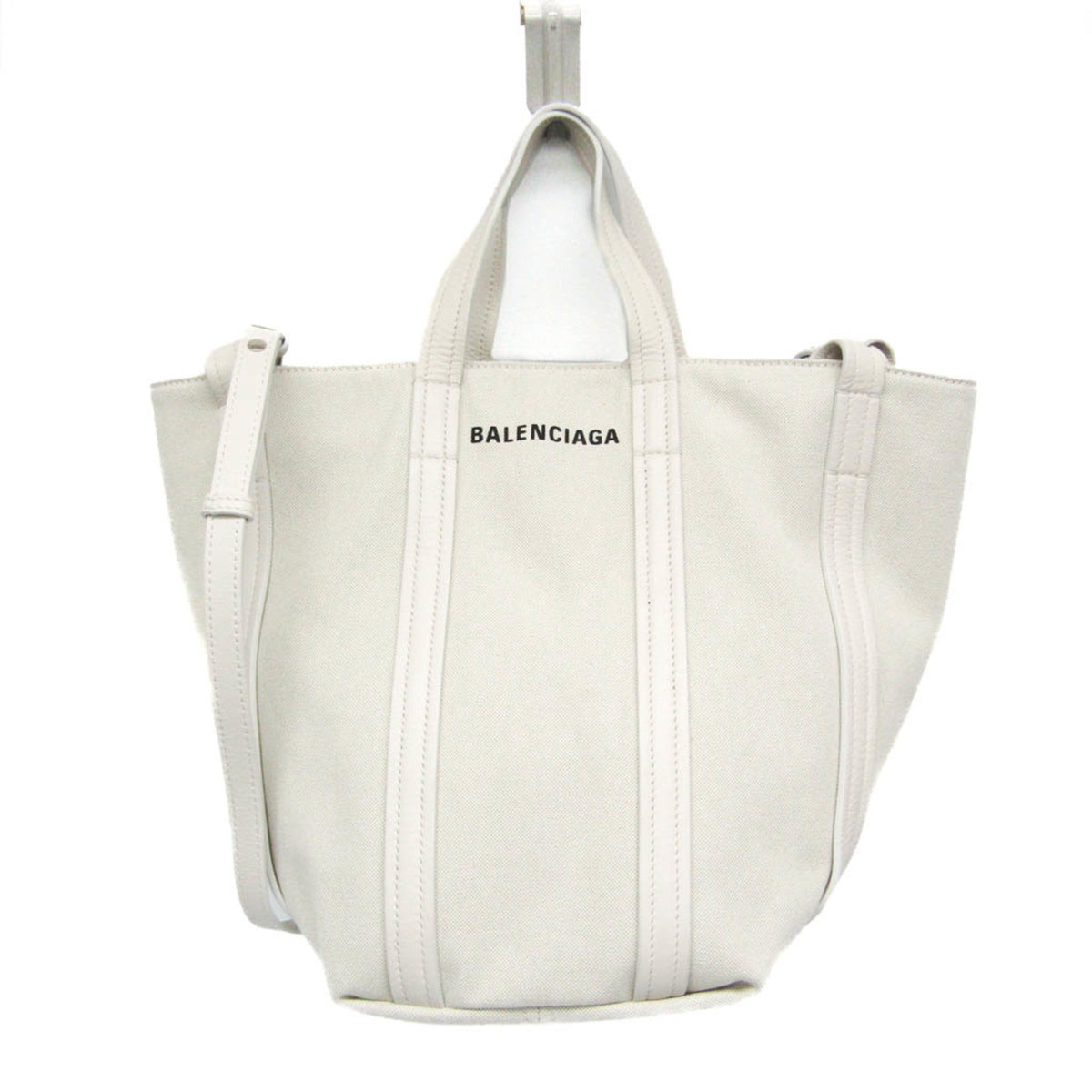 Balenciaga Everyday 2.0 North South Canvas And Leather White Bag
