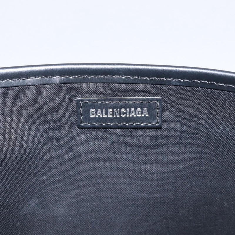 Balenciaga Navy Cabas Canvas With Leather White Bag