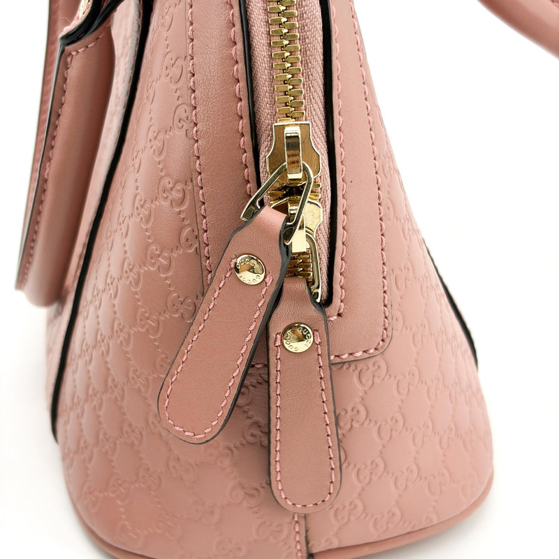 Gucci Convertible Dome Satchel Microguccissima Leather Pink