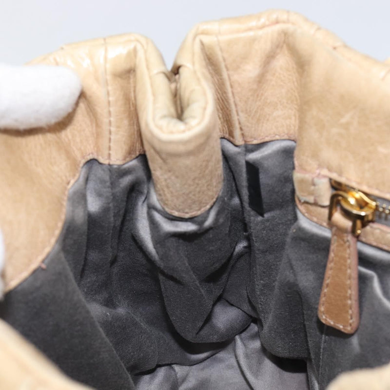 Miu Miu Coffer Convertible Satchel Matelasse Leather Beige