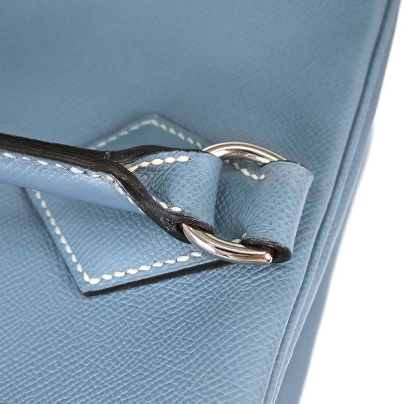 Hermes Plume Epsom Blue Leather Bag