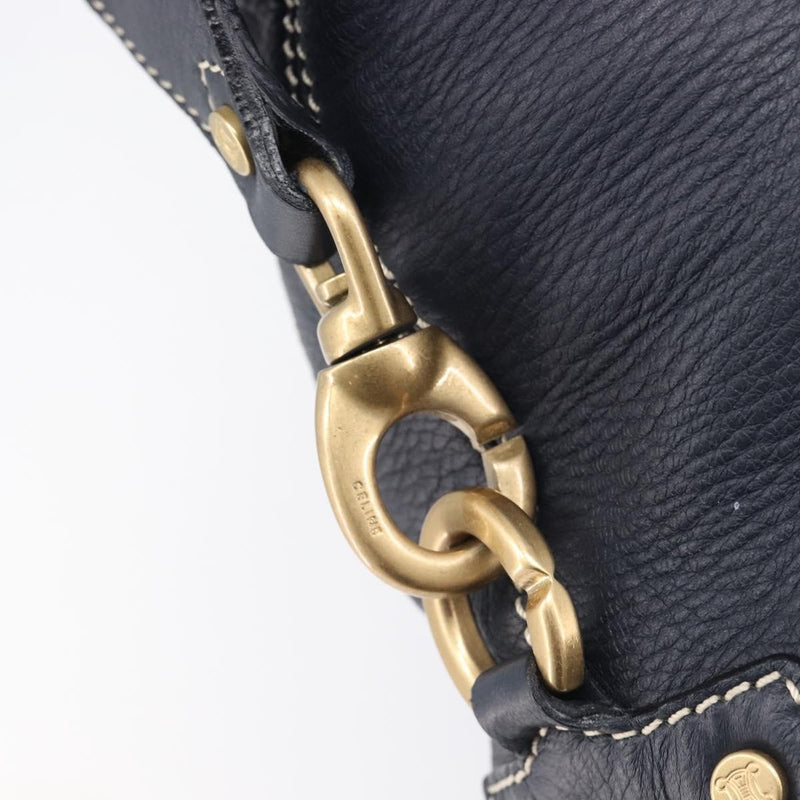 Celine Top Handle Leather Black Bag