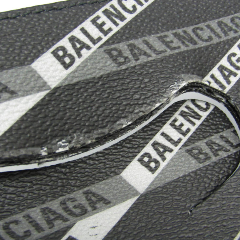 Balenciaga Fold Over Monogram Printed Leather Black Bag