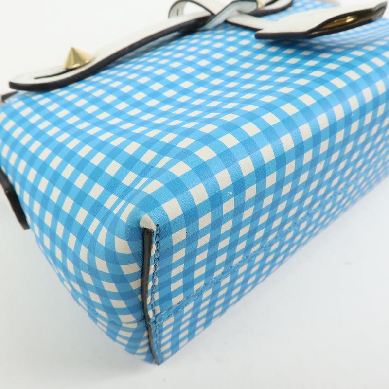 Fendi By The Way Satchel Printed Leather Blue