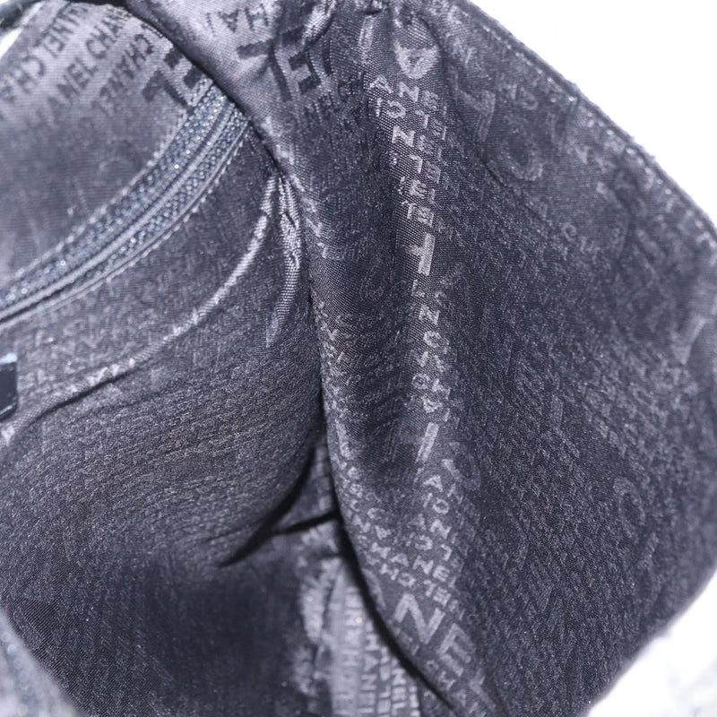 Chanel Camellia Messenger Tweed Gray Cotton