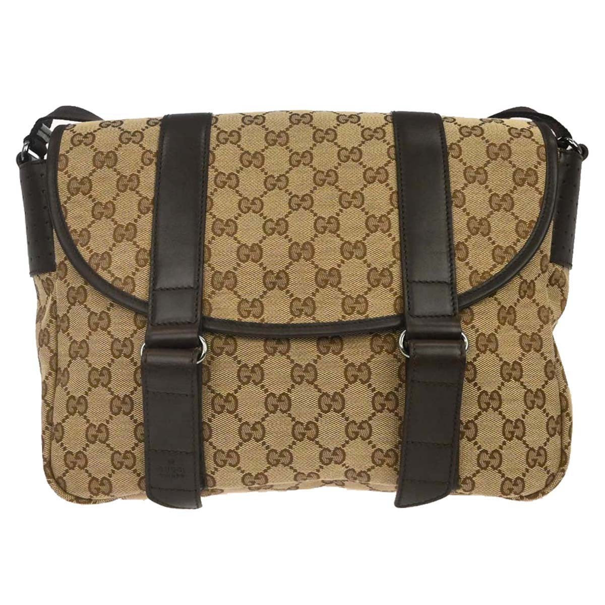Gucci Buckle Messenger Gg Canvas Beige