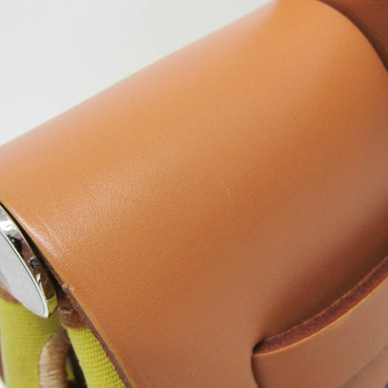 Hermes Herbag Zip Verso Leather And Toile Yellow Canvas Bag