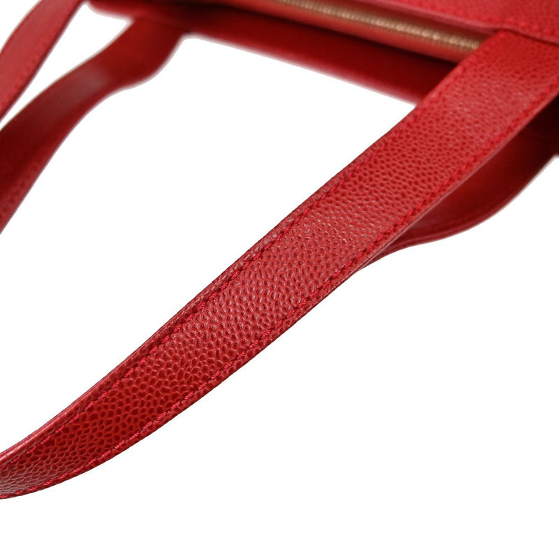 Chanel Vintage Logo Caviar Red Leather Bag