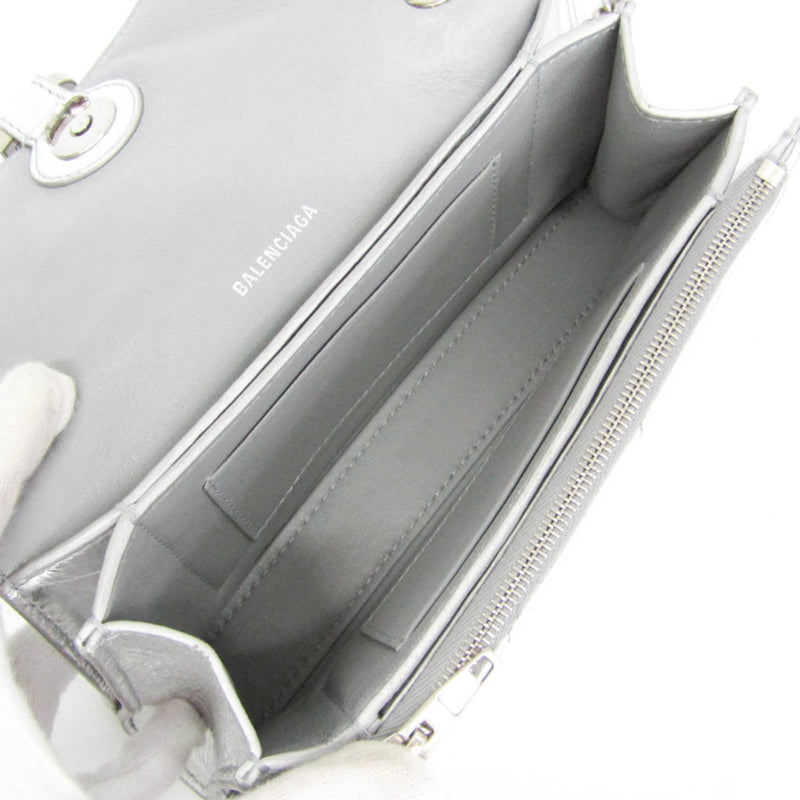 Balenciaga Crush Chain Flap Leather Silver Bag