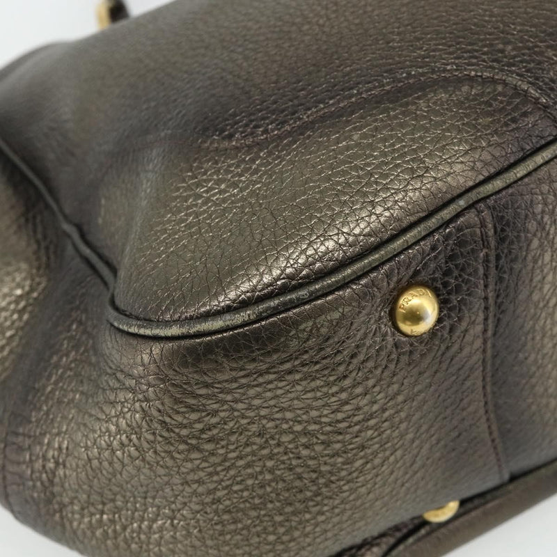 Prada Side Pocket Hobo Vitello Daino Gold Leather
