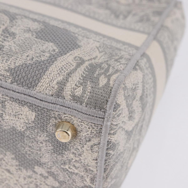 Christian Dior Lady Embroidered Canvas Gray Bag