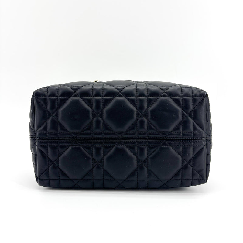 Christian Dior Toujours Macrocannage Quilt Calfskin Black Leather Bag