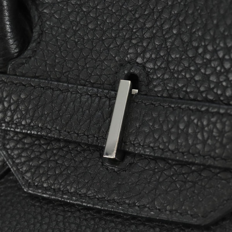 Hermes Birkin Black Clemence With Palladium Hardware Leather Bag