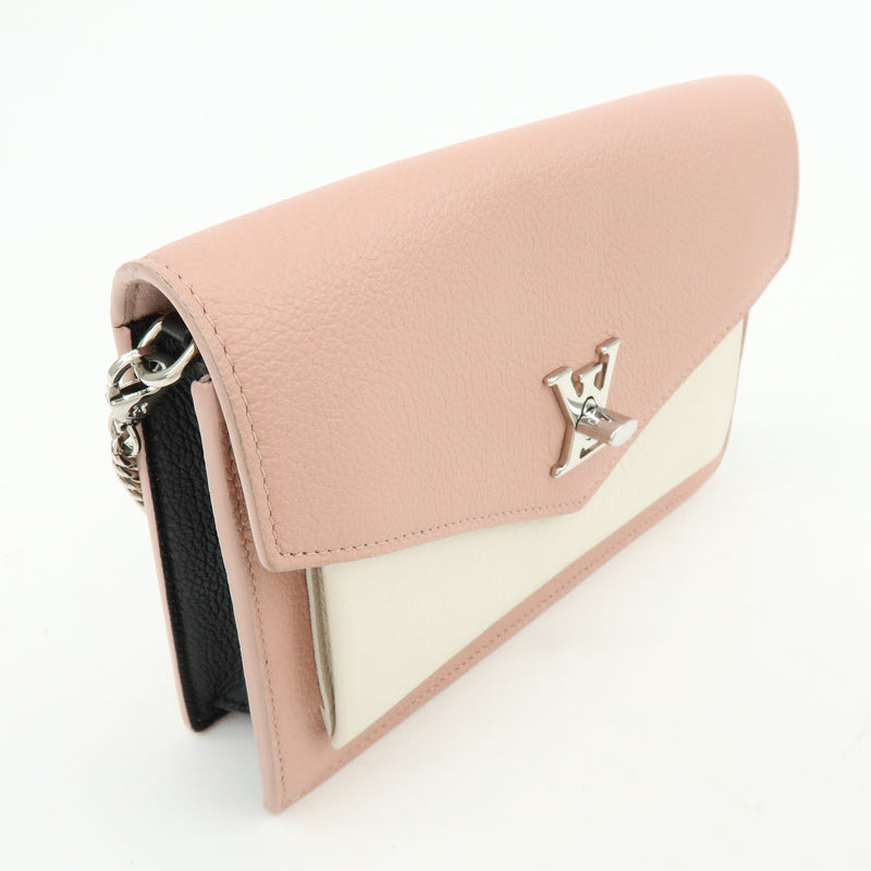 Louis Vuitton Mylockme Chain Pochette Leather Pink Bag