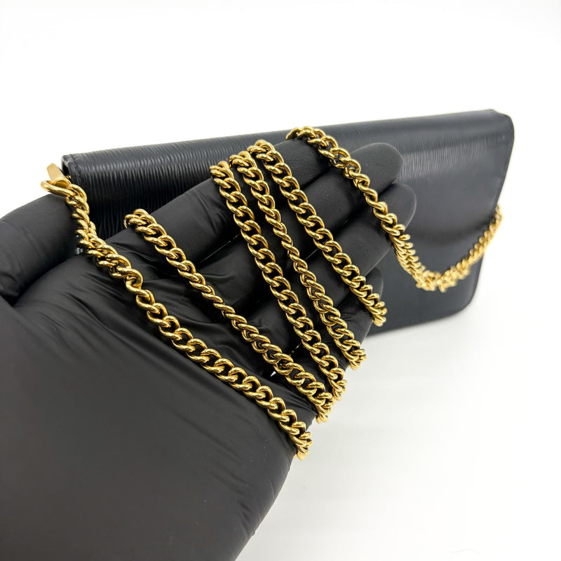Prada Wallet On Chain Saffiano Leather Black Bag