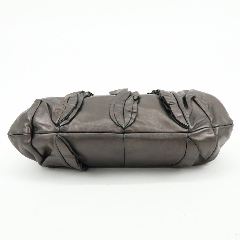 Prada Ruffle Hobo Nappa Leather Brown