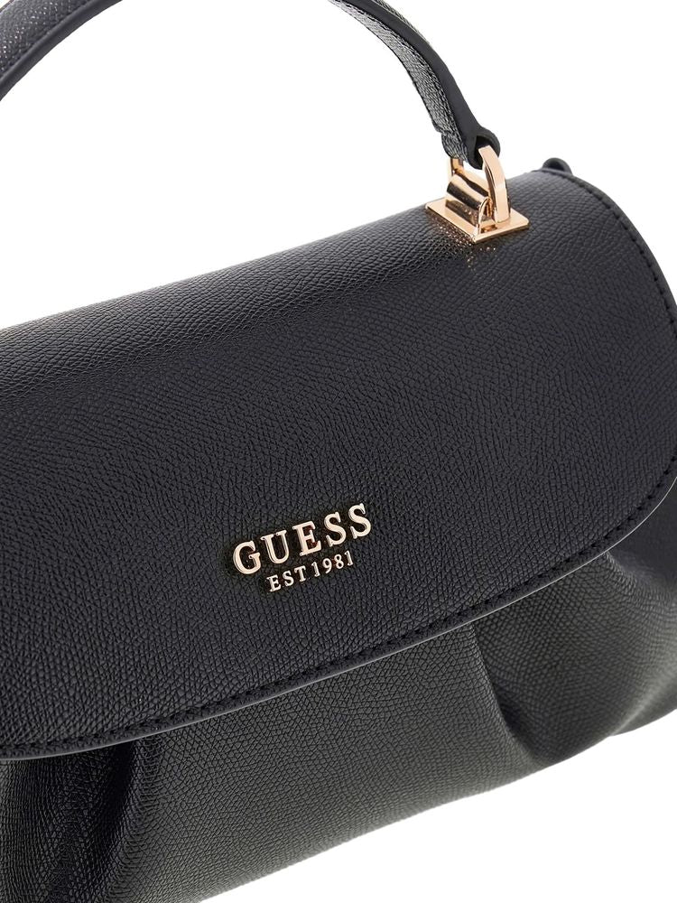 Guess Top Handle Bag — Black Polyurethane