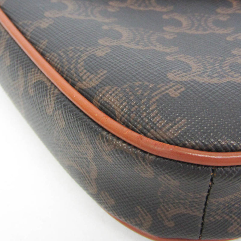 Celine Triangle Triomphe Coated Canvas Brown Bag