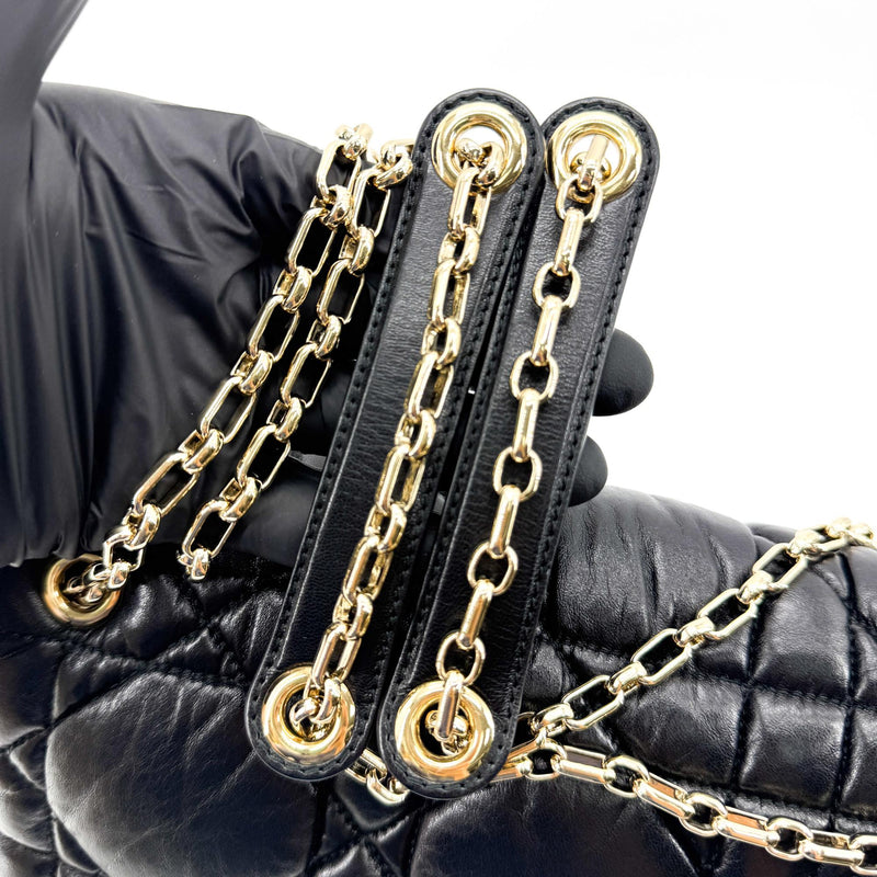 Christian Dior Milly La Foret Cannage Quilt Lambskin Black Leather Bag